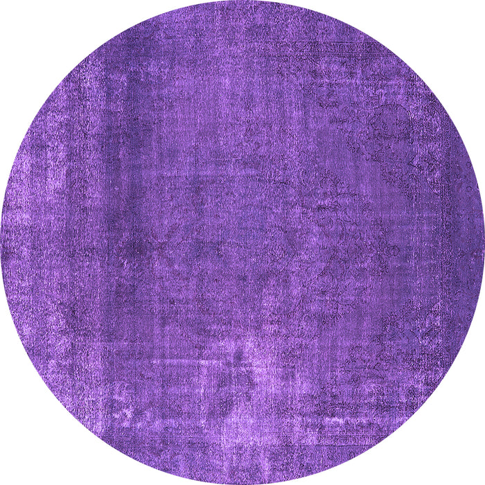 Round Oriental Purple Industrial Rug, urb1087pur
