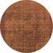 Round Oriental Orange Industrial Rug, urb1088org