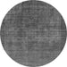 Round Oriental Gray Industrial Rug, urb1088gry