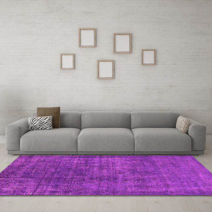 Machine Washable Oriental Pink Industrial Rug in a Living Room, wshurb1088pnk