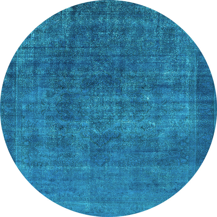 Round Oriental Light Blue Industrial Rug, urb1088lblu