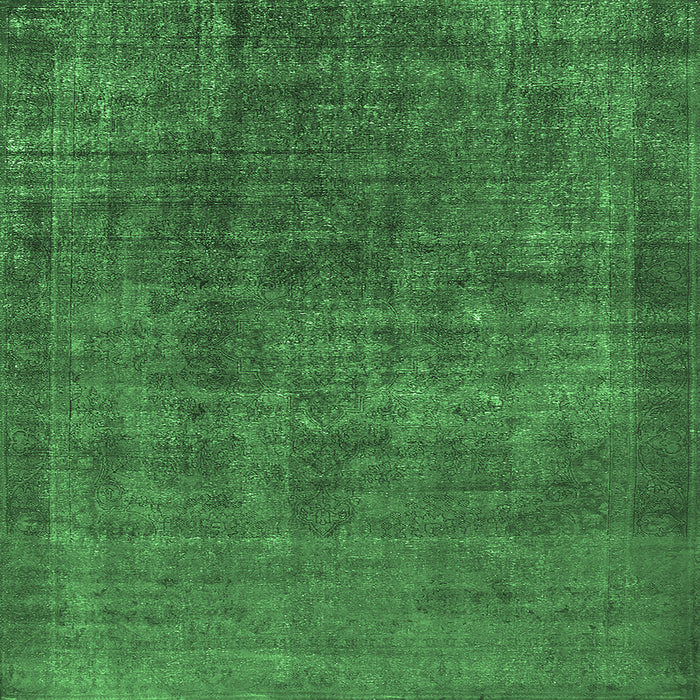 Square Oriental Emerald Green Industrial Rug, urb1088emgrn