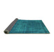 Sideview of Oriental Turquoise Industrial Rug, urb1088turq