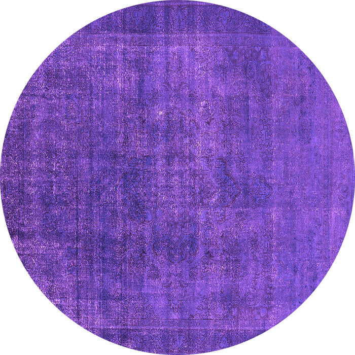 Round Oriental Purple Industrial Rug, urb1088pur