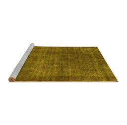 Sideview of Machine Washable Oriental Yellow Industrial Rug, wshurb1088yw