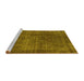 Sideview of Machine Washable Oriental Yellow Industrial Rug, wshurb1088yw