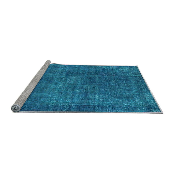 Sideview of Machine Washable Oriental Light Blue Industrial Rug, wshurb1088lblu