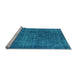 Sideview of Machine Washable Oriental Light Blue Industrial Rug, wshurb1088lblu