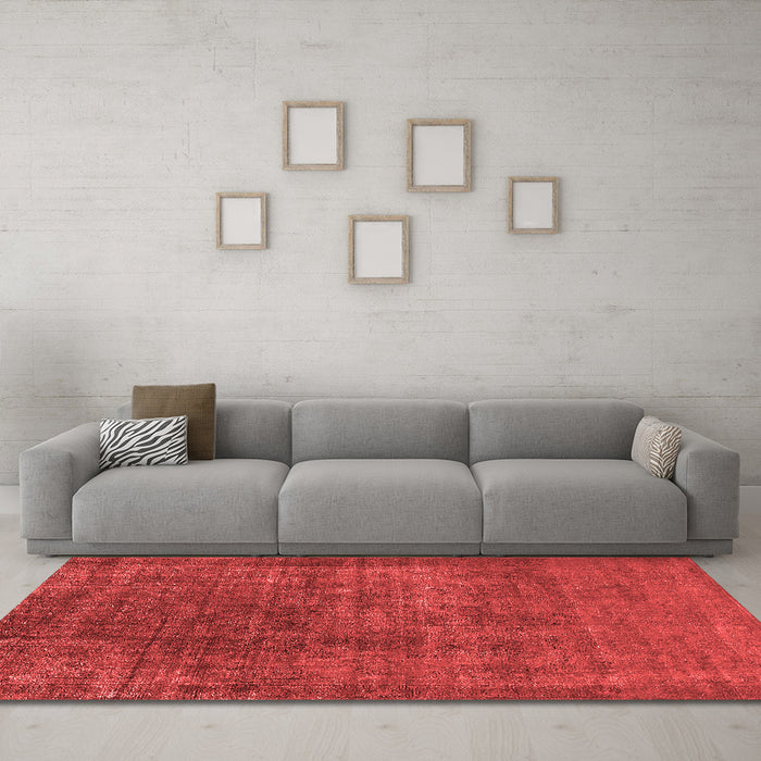 Industrial Red Washable Rugs