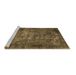 Sideview of Machine Washable Oriental Brown Industrial Rug, wshurb1089brn