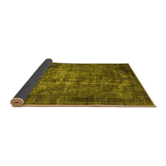 Sideview of Oriental Yellow Industrial Rug, urb1089yw