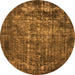 Round Machine Washable Oriental Orange Industrial Area Rugs, wshurb1089org