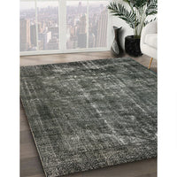 Mid-Century Modern Black Oriental Rug, urb1089