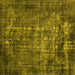 Square Machine Washable Oriental Yellow Industrial Rug, wshurb1089yw