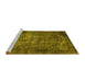 Sideview of Machine Washable Oriental Yellow Industrial Rug, wshurb1089yw