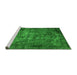 Sideview of Machine Washable Oriental Green Industrial Area Rugs, wshurb1089grn