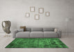 Machine Washable Oriental Emerald Green Industrial Area Rugs in a Living Room,, wshurb1089emgrn