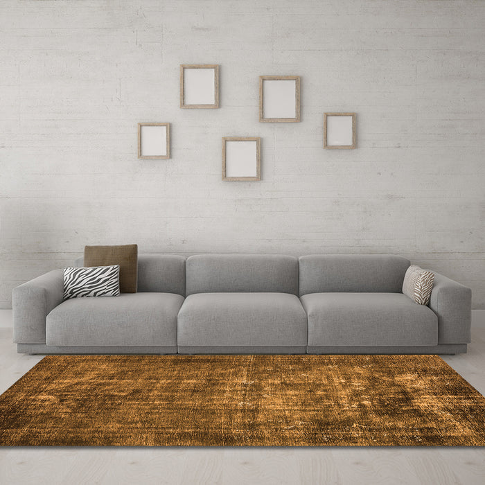 Machine Washable Oriental Orange Industrial Area Rugs in a Living Room, wshurb1089org