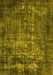 Machine Washable Oriental Yellow Industrial Rug, wshurb1089yw