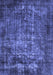 Machine Washable Oriental Blue Industrial Rug, wshurb1089blu