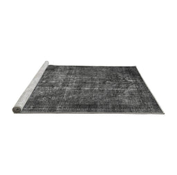 Sideview of Machine Washable Oriental Gray Industrial Rug, wshurb1089gry