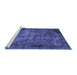 Sideview of Machine Washable Oriental Blue Industrial Rug, wshurb1089blu