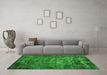Machine Washable Oriental Green Industrial Area Rugs in a Living Room,, wshurb1089grn