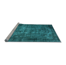 Sideview of Machine Washable Oriental Light Blue Industrial Rug, wshurb1089lblu
