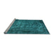 Sideview of Machine Washable Oriental Light Blue Industrial Rug, wshurb1089lblu