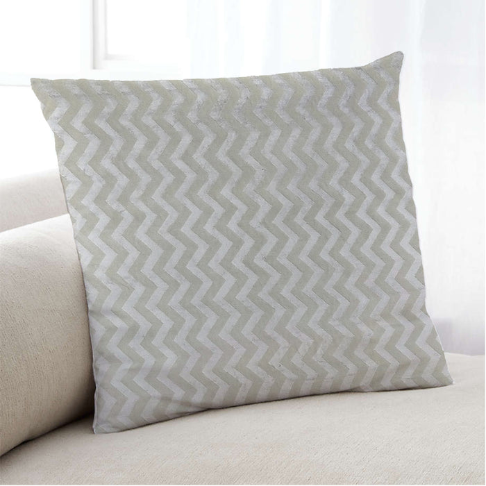 Lifestyle Image of Mid-Century Modern Urban Square Gray Throw Pillow, 18 inch by 18 inch, pwurb108