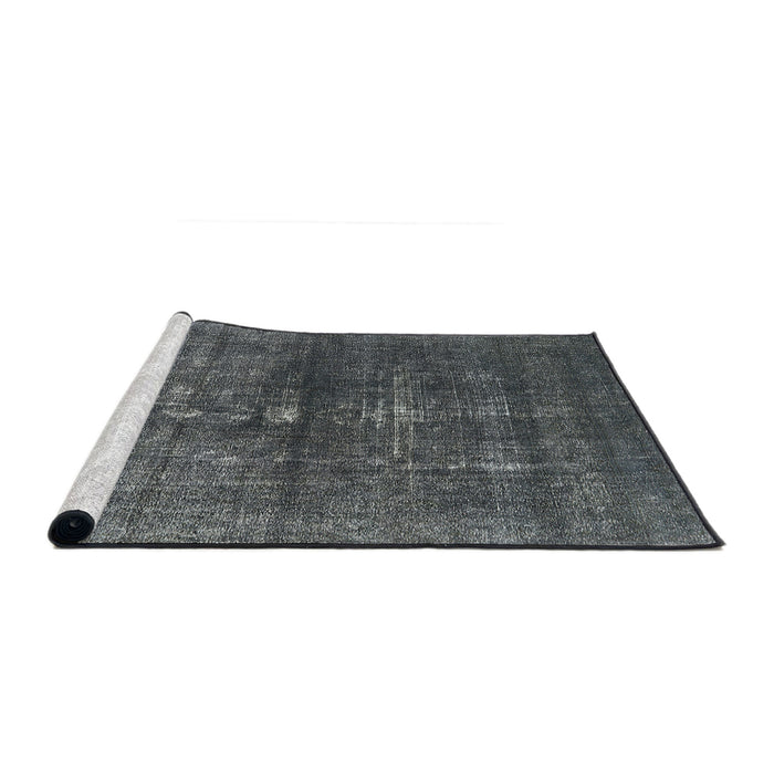 Sideview of Machine Washable Industrial Modern Charcoal Blue Rug, wshurb1090