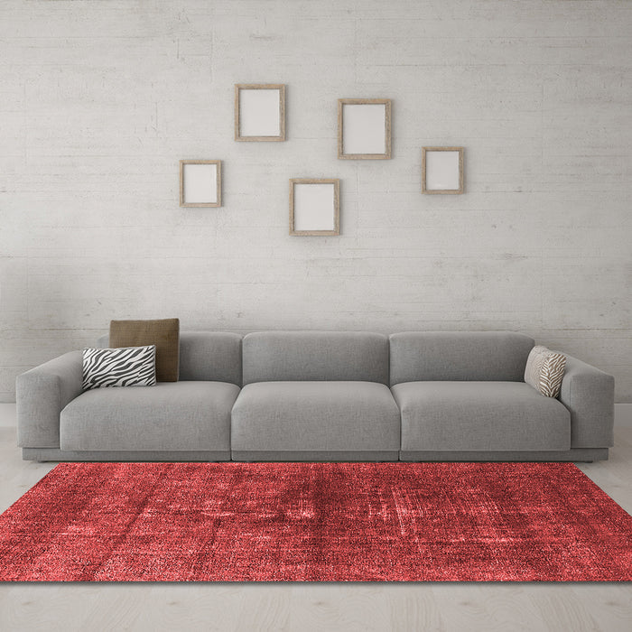 Industrial Red Washable Rugs