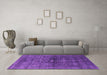 Machine Washable Oriental Purple Industrial Area Rugs in a Living Room, wshurb1090pur