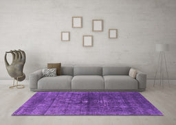 Machine Washable Oriental Purple Industrial Area Rugs in a Living Room, wshurb1090pur