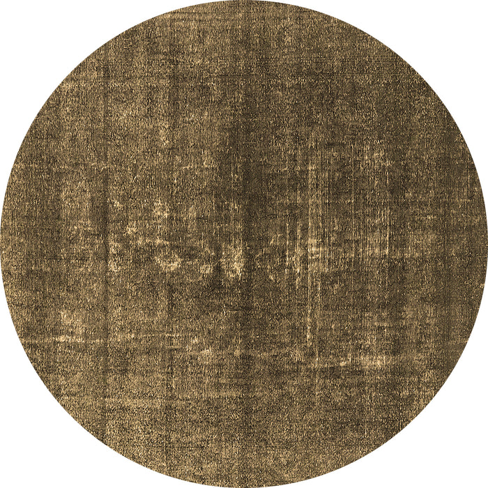 Round Oriental Brown Industrial Rug, urb1090brn