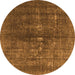 Round Oriental Orange Industrial Rug, urb1090org