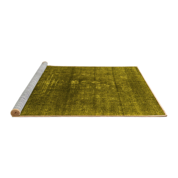 Sideview of Machine Washable Oriental Yellow Industrial Rug, wshurb1090yw