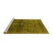 Sideview of Machine Washable Oriental Yellow Industrial Rug, wshurb1090yw