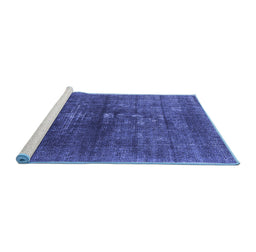 Sideview of Machine Washable Oriental Blue Industrial Rug, wshurb1090blu