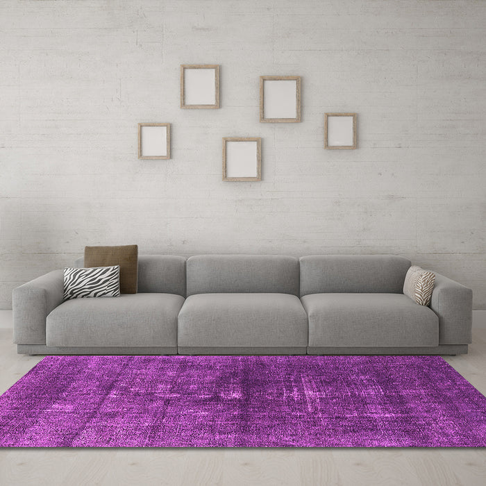 Machine Washable Oriental Pink Industrial Rug in a Living Room, wshurb1090pnk