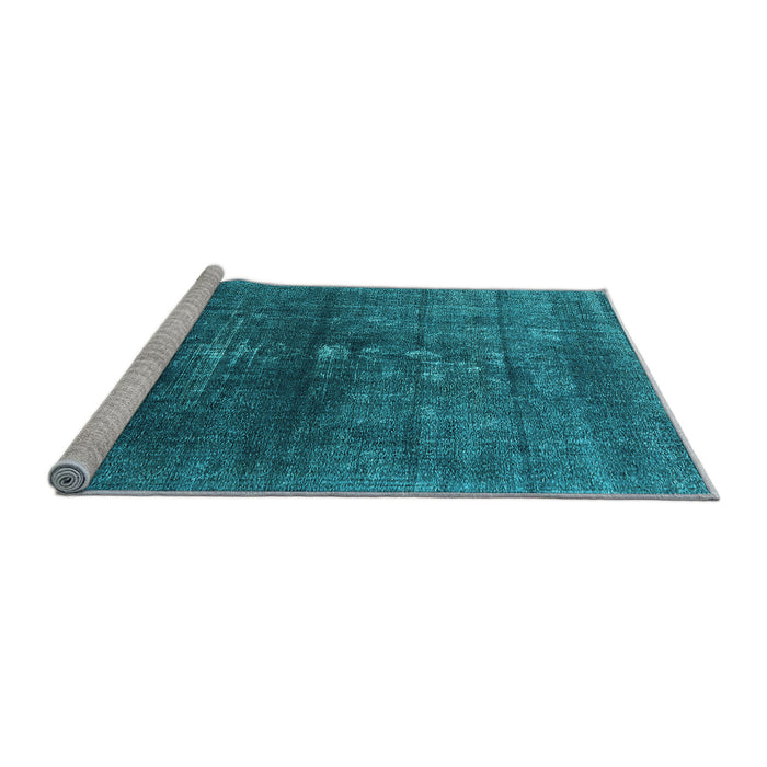 Sideview of Machine Washable Oriental Light Blue Industrial Rug, wshurb1090lblu