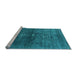 Sideview of Machine Washable Oriental Light Blue Industrial Rug, wshurb1090lblu