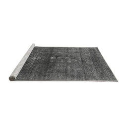Sideview of Machine Washable Oriental Gray Industrial Rug, wshurb1090gry