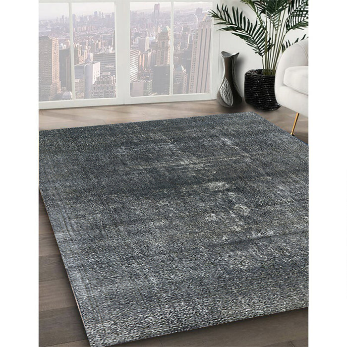 Machine Washable Industrial Modern Charcoal Blue Rug in a Family Room, wshurb1090