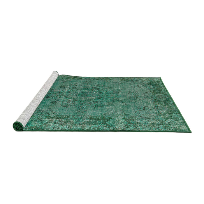 Sideview of Machine Washable Industrial Modern Mint Green Rug, wshurb1091