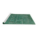 Sideview of Machine Washable Industrial Modern Mint Green Rug, wshurb1091