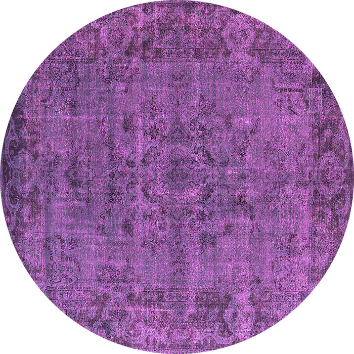 Round Machine Washable Oriental Pink Industrial Rug, wshurb1091pnk