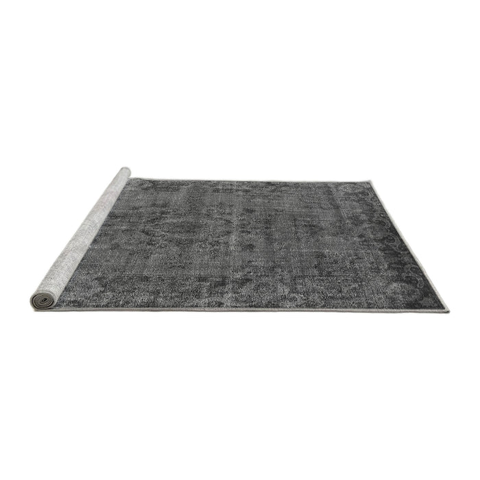 Sideview of Machine Washable Oriental Gray Industrial Rug, wshurb1091gry