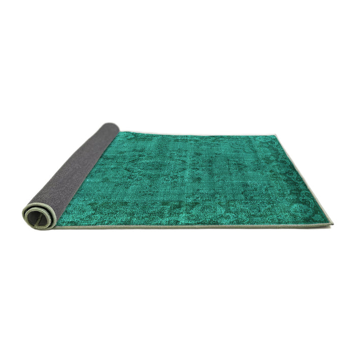 Sideview of Oriental Turquoise Industrial Rug, urb1091turq