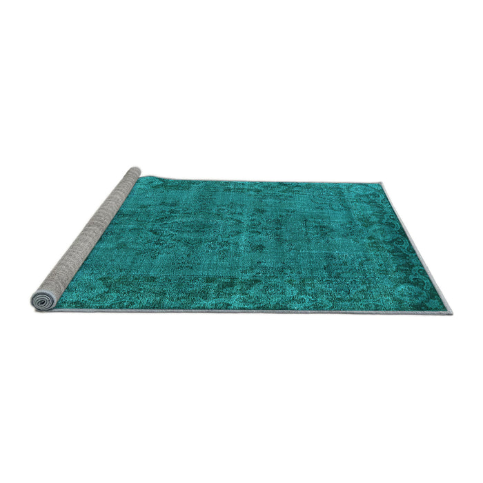 Sideview of Machine Washable Oriental Light Blue Industrial Rug, wshurb1091lblu